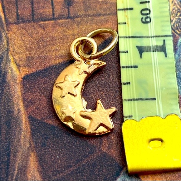 5/$10❤️❤️❤️NEW Rose Gold Tone Crescent Moon with Stars Charm Pendant - Picture 2 of 2